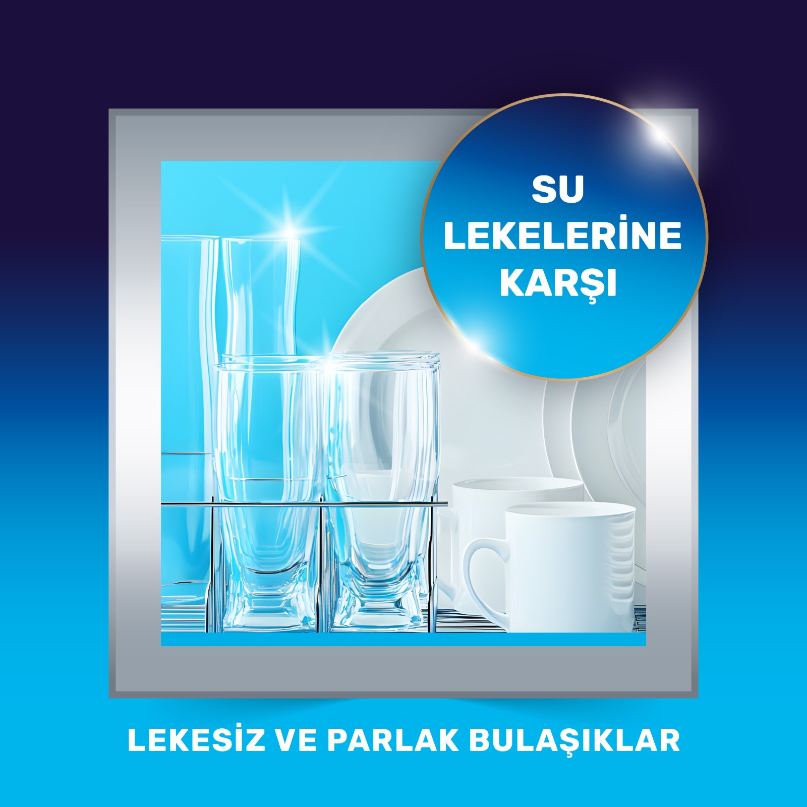 Su lekelerine karşı — lekesiz ve parlak bulaşıklar